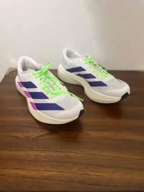 Adidas Adizero Evo SL white collegiate purple women’s size 7 JD4456